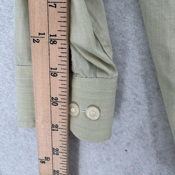 Nina Ricci Button Down Shirt Mens Large 100 Paris Seoul Green Long Sleeve VTG - Picture 8 of 10